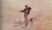 Nicolae Grigorescu Shepherd with Herd oil